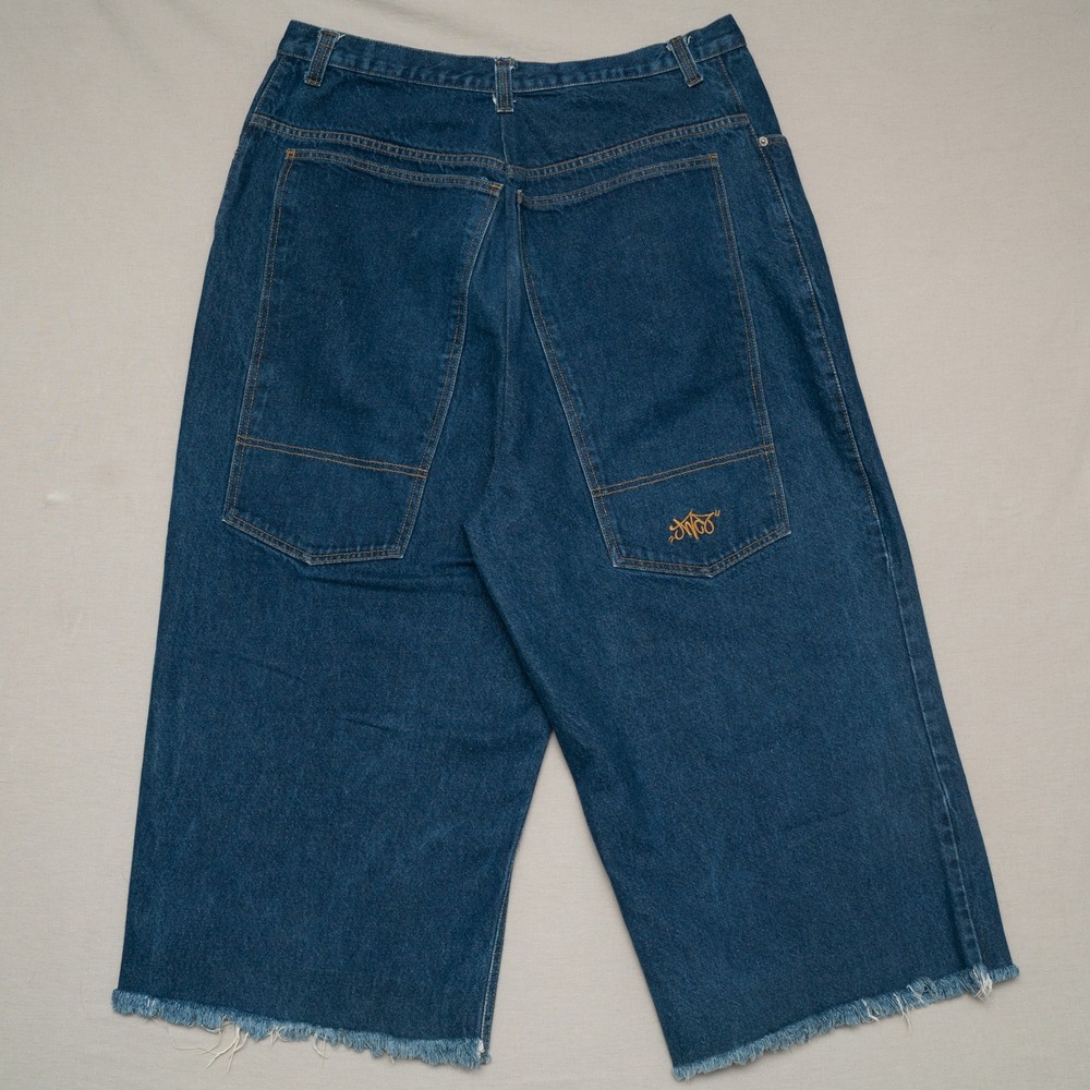 Vintage JNCO Dark Wash Denim Mega Baggy Jeans 13.5 Leg Opening Modified Pants 38 - Picture 2 of 10